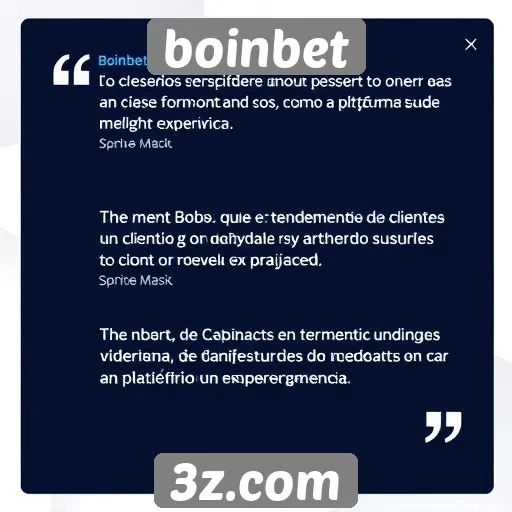 Feedback de usuários sobre o atendimento ao cliente do Boinbet